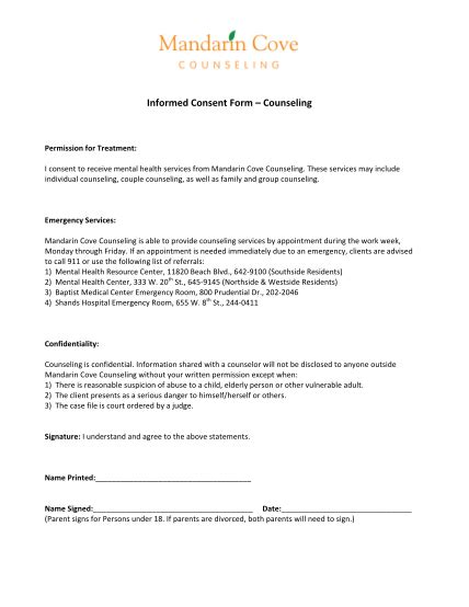 23 Informed Consent Form Counseling Page 2 Free To Edit Download And Print Cocodoc