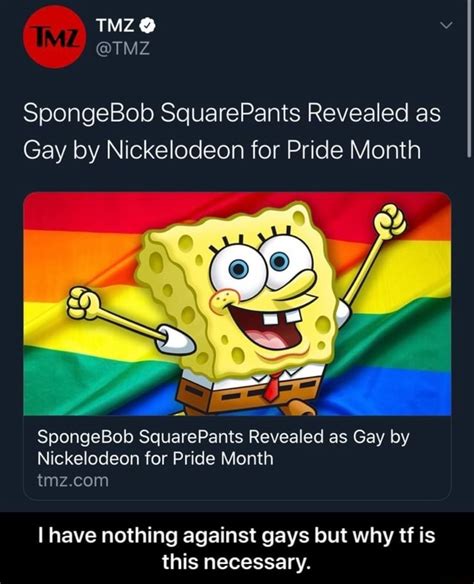 Gay By Nickelodeon For Pride Month SpongeBob SquarePants Revealed As