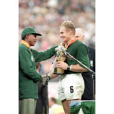 Nelson Mandela And Francois Pienaar Poster World Cup Rugby