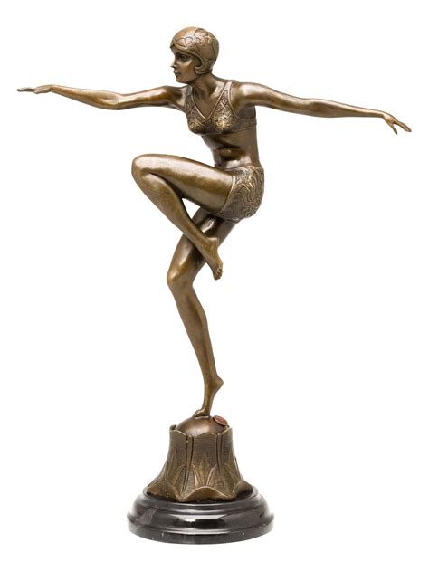 Bronzefigur T Nzerin Con Brio Nach Ferdinand Preiss Bronze Art Deko