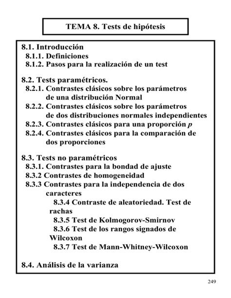 TEMA 8 TESTS DE HIPÓTESIS