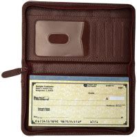 Burgundy Leather Zippered Checkbook Cover