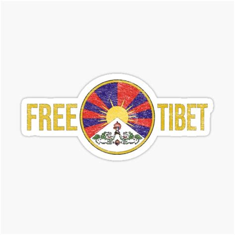 Free Tibet Circular Emblem Distressed Sticker For Sale By