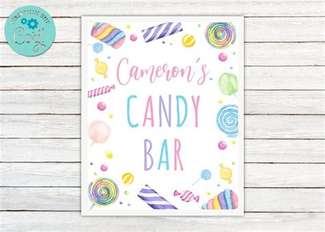 Editable Candy Bar Sign. Candy Shoppe Sign. Candy Birthday | Etsy in ...