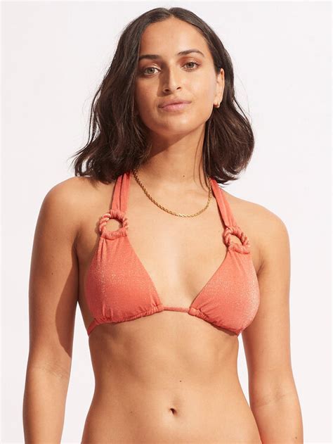 Seafolly Góra od bikini 31401 959 Pomarańczowy Modivo pl