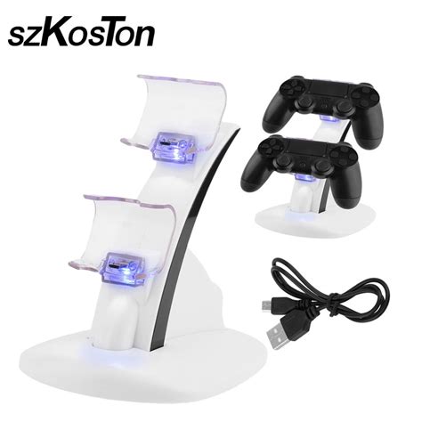 For PS4 Controller Game Controller Charging Station LED Micro USB Dual ...