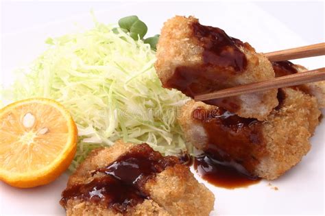 Tonkatsu Breaded And Deep Fried Pork Cutlet Japanese Food Stock