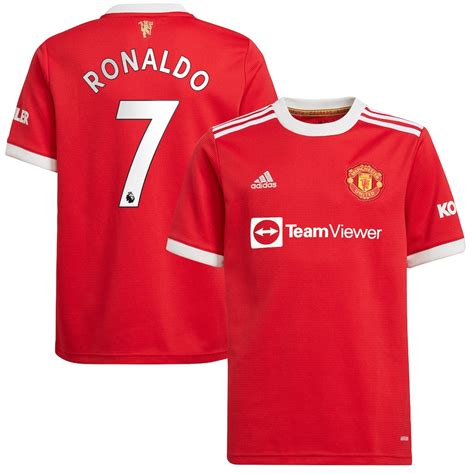 Men's Manchester United #7 Cristiano Ronaldo Red 2021-22 Home Jersey