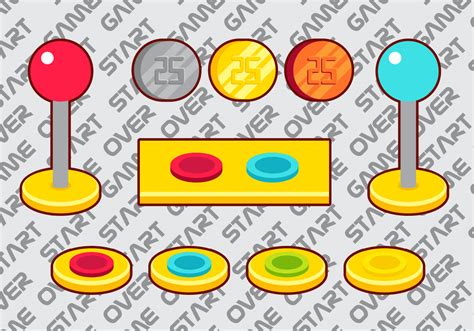arcade button vector elements set   vector art  vecteezy