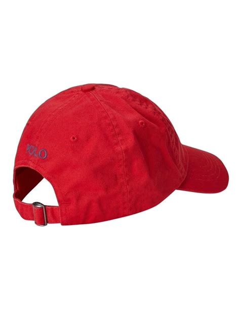 Polo Ralph Lauren Cotton Chino Ball Cap In Red Myer