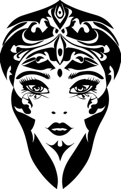 Premium Vector Beautiful Girl Face Tattoo Vector 7