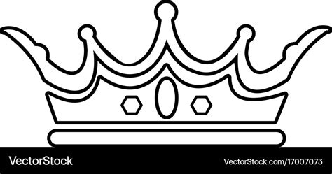 Princess Crown Icon Outline Line Style Royalty Free Vector