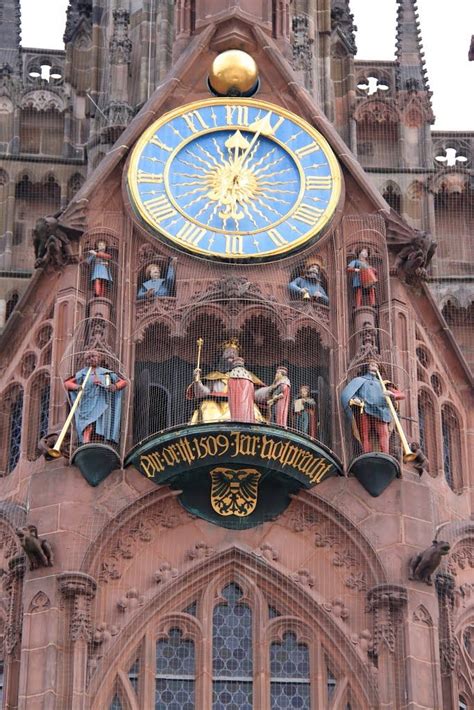 Clock Tower Of Church Of Our Lady Nuernberg Germany Pictures Of