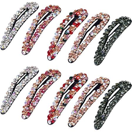 Amazon Sparkly AB Crystal Hair Clips Fashion Large Hair Barrettes