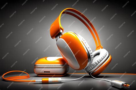 Premium AI Image | Modern Orange Headphones