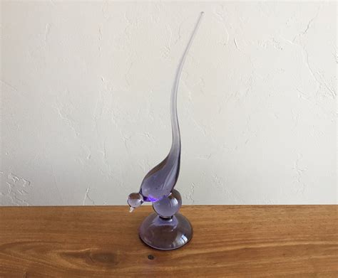 Viking Epic Art Glass Amethyst Bird Mid Century Etsy Glass Art Art