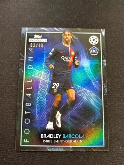 Topps Knockout Uefa Bradley Barcola Rookie Rc Blue Dna Psg