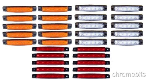 120 Pcs 24v 6 Led White Yellow Red Side Marker Light Position Truck Hgv Cab Ebay