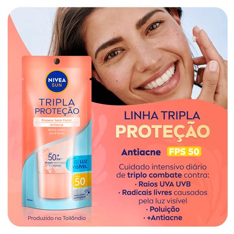 Protetor Solar Facial NIVEA Sun Tripla Proteção Antiacne FPS 50