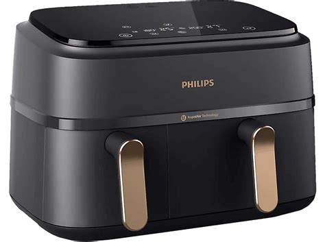 Philips Na Heissluftfritteuse Mit Zwei K Rben W Kohlegrau