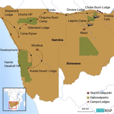 Stepmap Arndt Opt Namibia Botswana Simbabwe Landkarte F R S Dafrika