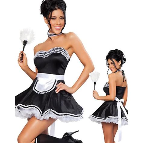 Halloween Costumes For Housekeeper Black French Maid Costumes Sexy