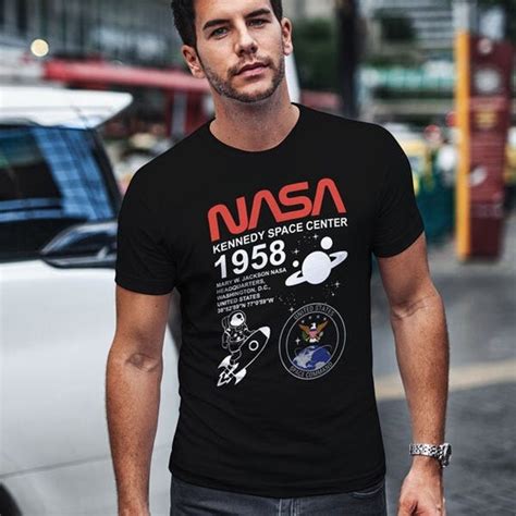 Logo Printed T Shirt Nasa Tshirt Mens Womens Nasa Space Etsy