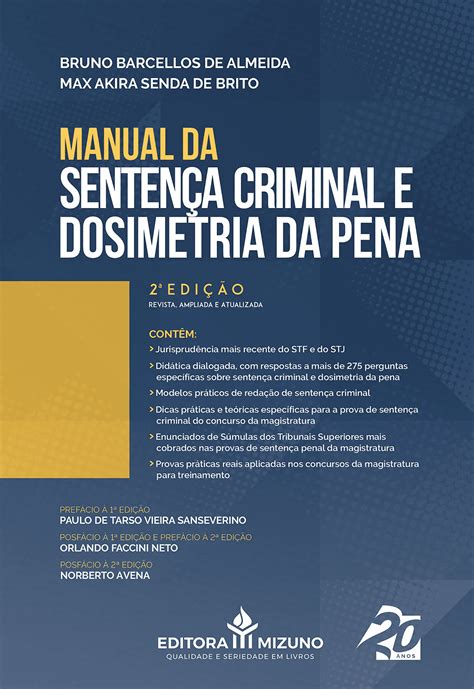 Livro Manual Da Senten A Criminal E Dosimetria Da Pena Edi O