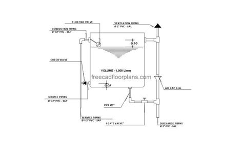 تفاصيل خزان المياه المرتفع رسومات CAD مجانية