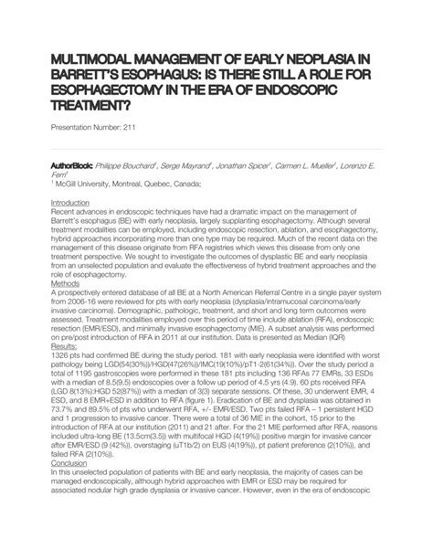 Pdf Multimodal Management Of Early Neoplasia In … · Recent Advances