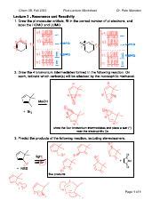 Chem 3B Post Lecture Worksheet Exploring Chemical Equations And