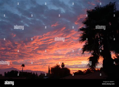 Spectacular red sky sunrise Stock Photo - Alamy