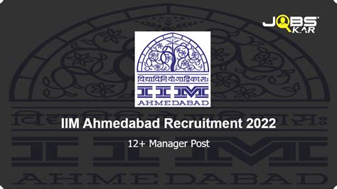 Iim Ahmedabad Recruitment 2022 Apply Online For Various Manager Posts