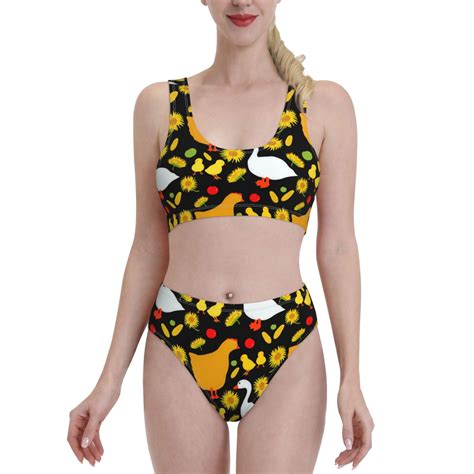 Lukts Women High Waisted Bikini Set Farm Goose Swimsuit 2 Piece Bathing