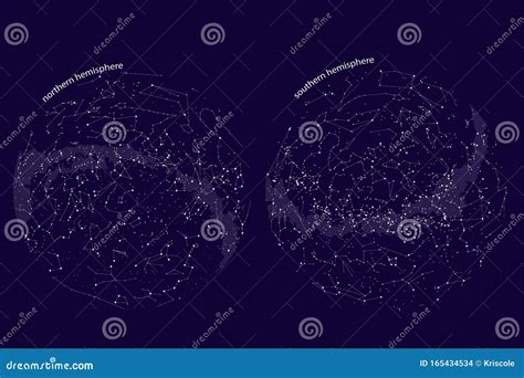 Verdadeiras Constelações Do Hemisfério Sul E Do Hemisfério Norte Mapa