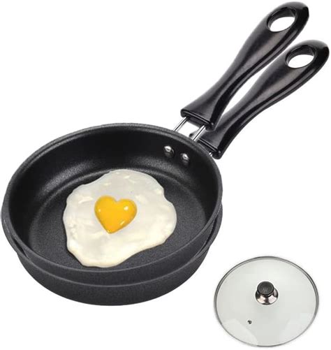 Hemasn 2 Pcs Mini Cast Iron Skillet 47 Inch Round Non Stick Fry Pan Single Egg