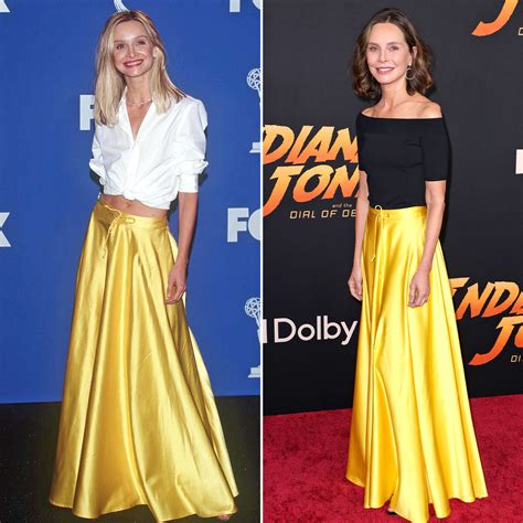 Calista Flockhart Steals The Show In Iconic Yellow Skirt At Indiana