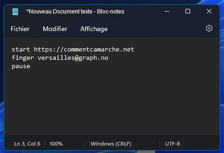 Comment créer un fichier Batch bat ou cmd