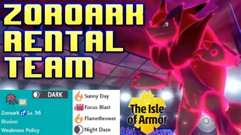 Zoroark Rental Team Isle Of Armor Pokemon Sword And Shield Competitive