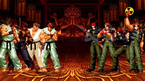 KOF Mugen Ryu Team Vs Ralf Jones Team YouTube