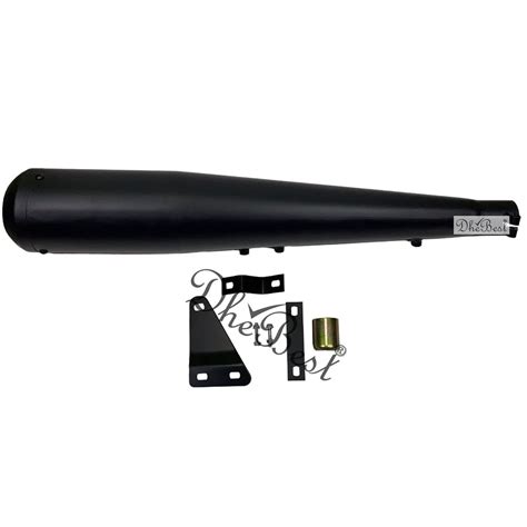 Dhe Best Bike Megaphone Glass Wool Silencer Exhaust Black For Royal