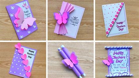 How to make Teacher's day card ideas/5 DIY Teacher's day greeting Card/Teacher's day card… in ...