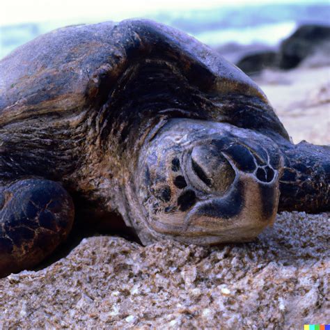 George Dalle Sad Sea Turtle On Island Beach Mm Photograph