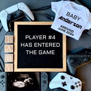 Digital Funny Video Game Player Pregnancy Announcement Player Etsy