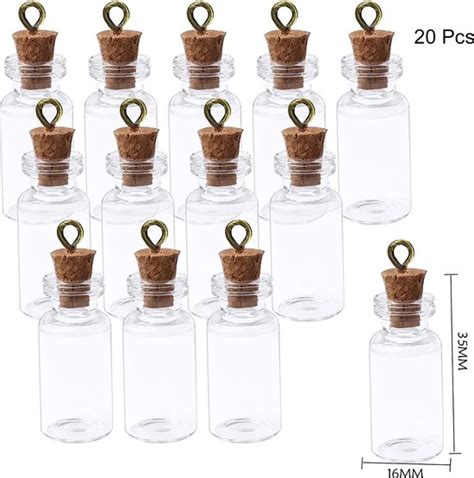 20 Delige Set Mini Glazen Flessen Met Kurk Decoratieve Bruiloft