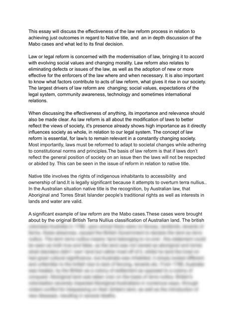 Law Reform | Legal Studies - Year 12 HSC | Thinkswap