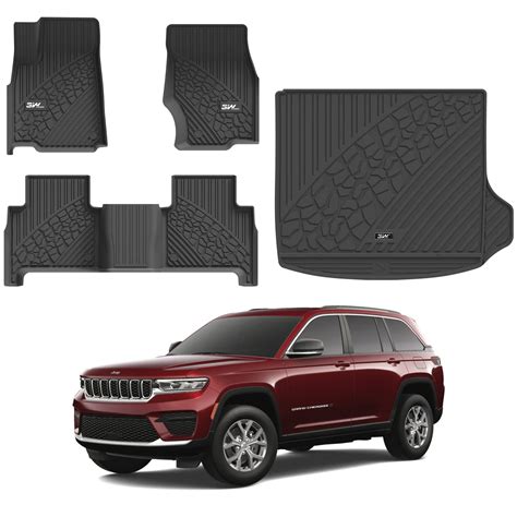 3w Floor Mats And Cargo Liner Fit For 2022 2024 Jeep Grand Cherokee Non L Tpe All Weather Custom