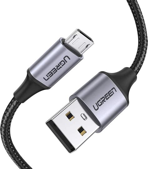 UGREEN Câble micro USB en nylon tressé pour chargement rapide USB vers