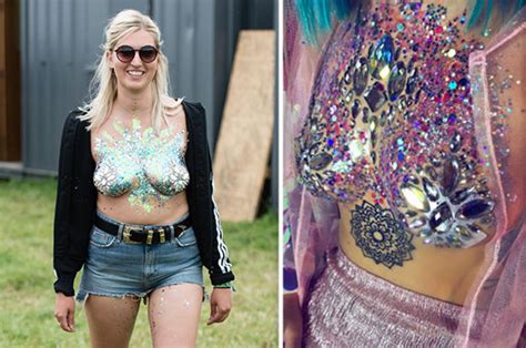 Glastonbury Trend Glitter Nipples And Sparkly Boobs Are Sweeping