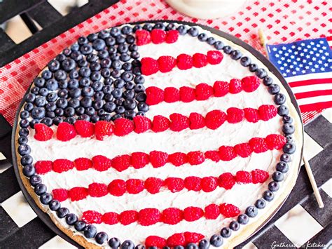 Patriotic American Flag Fruit Pie 4th Of July Dessert Gathered In